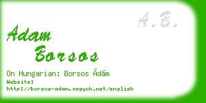 adam borsos business card